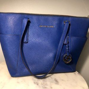 Michael Kors Cobalt Blue Jet Set Top Zip Tote